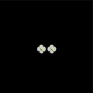 Dainty Diamond Knot Gold Stud Earrings