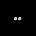 Elegant Diamond Blossom Gold Stud Earrings