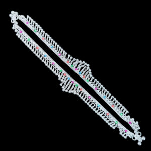 Grand Multicolour Broad Silver Anklet Pair