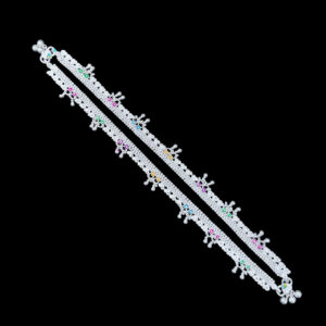 Elegant Multicolour Charm Silver Anklet Pair