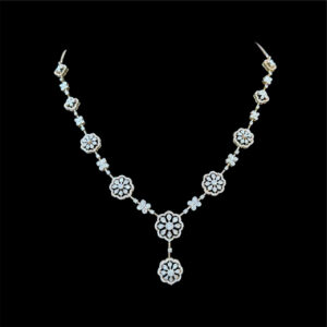 Ethereal Diamond Floral Blossom Necklace