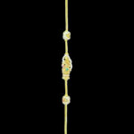 Regal Peacock Gold Ruby & Emerald Mugappu Chain