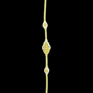 Ornate Floral Gold & Diamond Mugappu Chain