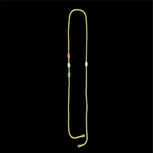 Radiant Ruby, Emerald & Diamond Station Gold Chain
