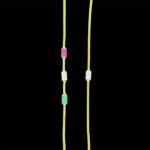 Radiant Ruby, Emerald & Diamond Station Gold Chain