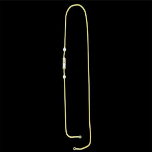 Radiant Ruby & Emerald Cylinder Bead Gold Chain