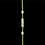 Radiant Ruby & Emerald Cylinder Bead Gold Chain