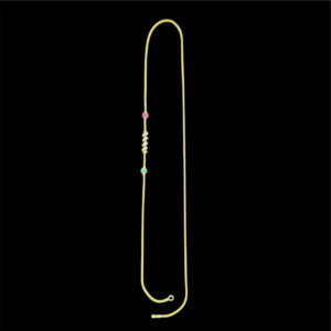 Ornate Ruby & Emerald Beaded Mugappu Chain