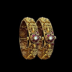 Divine Lakshmi Antique Gold Kada Pair