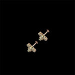 Elegant Emerald & Diamond Victorian Leaf Studs