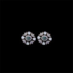 Elegant Emerald & Diamond Victorian Leaf Studs
