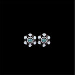 Graceful Emerald & Diamond Victorian Petal Studs