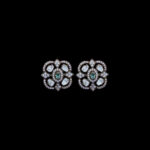Elegant Emerald & Diamond Victorian Floral Studs