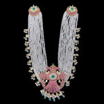 Regal Peacock Ruby & Pearl Bead Haram
