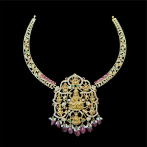 Ornate Lakshmi Antique Gold Temple Necklace