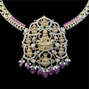Ornate Lakshmi Antique Gold Temple Necklace