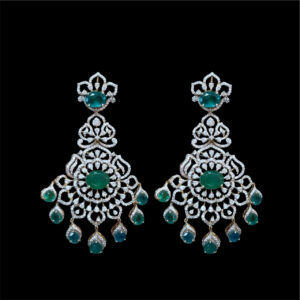 Regal Emerald & Diamond Chandelier Earrings