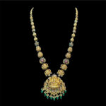 Ethereal Lakshmi Emerald Drop Gold Haram