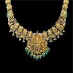 Grand Lakshmi Peacock Antique Gold Haram