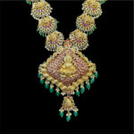 Ethereal Lakshmi Temple Gold Long Haram