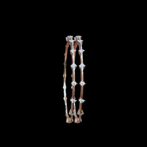 Elegant Diamond Station Rose Gold Bangles Pair