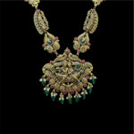 Majestic Lakshmi Mango Antique Gold Haram