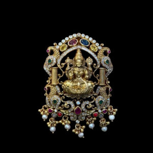 Divine Lakshmi Navratna Antique Gold Pendant