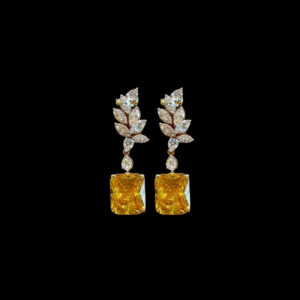 Radiant Yellow Sapphire & Diamond Drop Earrings