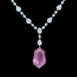 Elegant Pink Tourmaline & Pearl Drop Necklace