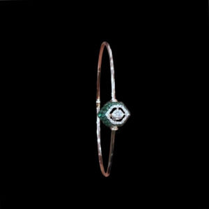 Regal Emerald & Diamond Bangle Bracelet