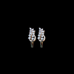 Radiant Diamond Leaf Hoop Earrings