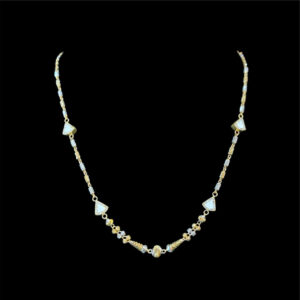 Elegant Gold Pearl & Bead Necklace