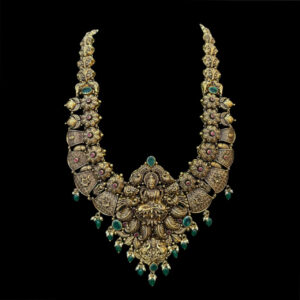 Majestic Lakshmi Antique Gold Bridal Necklace