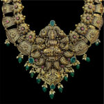 Majestic Lakshmi Antique Gold Bridal Necklace