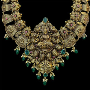 Majestic Lakshmi Antique Gold Bridal Necklace