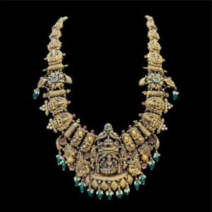 Divine Lakshmi Peacock Temple Gold Necklace
