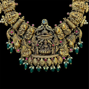 Divine Lakshmi Peacock Temple Gold Necklace