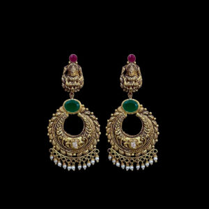 Divine Lakshmi Antique Gold Chandbali