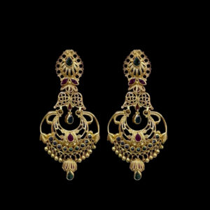 Divine Peacock Chandbali Gold Jhumkas