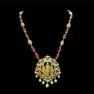 Divine Ram Parivar Antique Gold Necklace