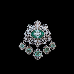 Regal Emerald & Diamond Rose Gold Pendant