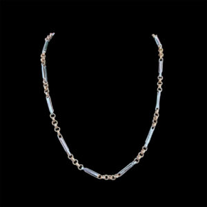 Elegant Two-Tone Gold Bar & Rolo Chain