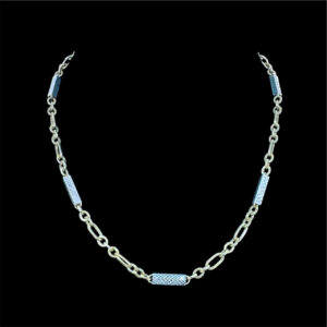 Elegant Two-Tone Gold Textured Bar Chain