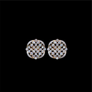 Elegant Diamond Round Rose Gold Studs