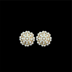 Radiant Diamond Cluster Gold Studs