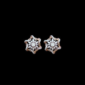 Radiant Diamond Floral Star Stud Earrings