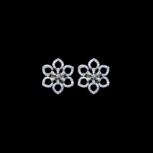 Radiant Diamond Floral Studs
