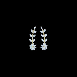 Ethereal Diamond Leaf Drop Earrings