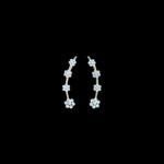 Radiant Diamond Floral Ear Climbers