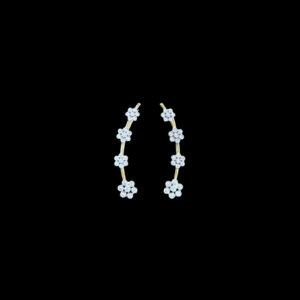 Radiant Diamond Floral Ear Climbers